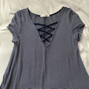 Flowy Navy Striped Summer Dress